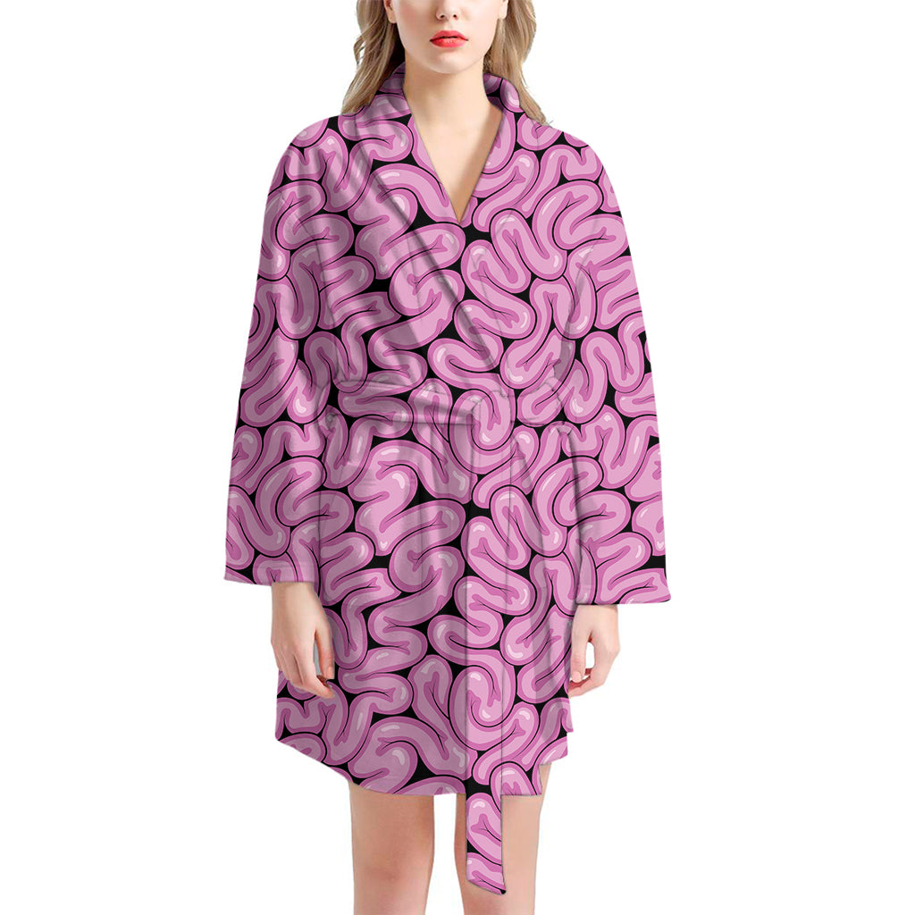 Halloween Brain Print Women's Bathrobe