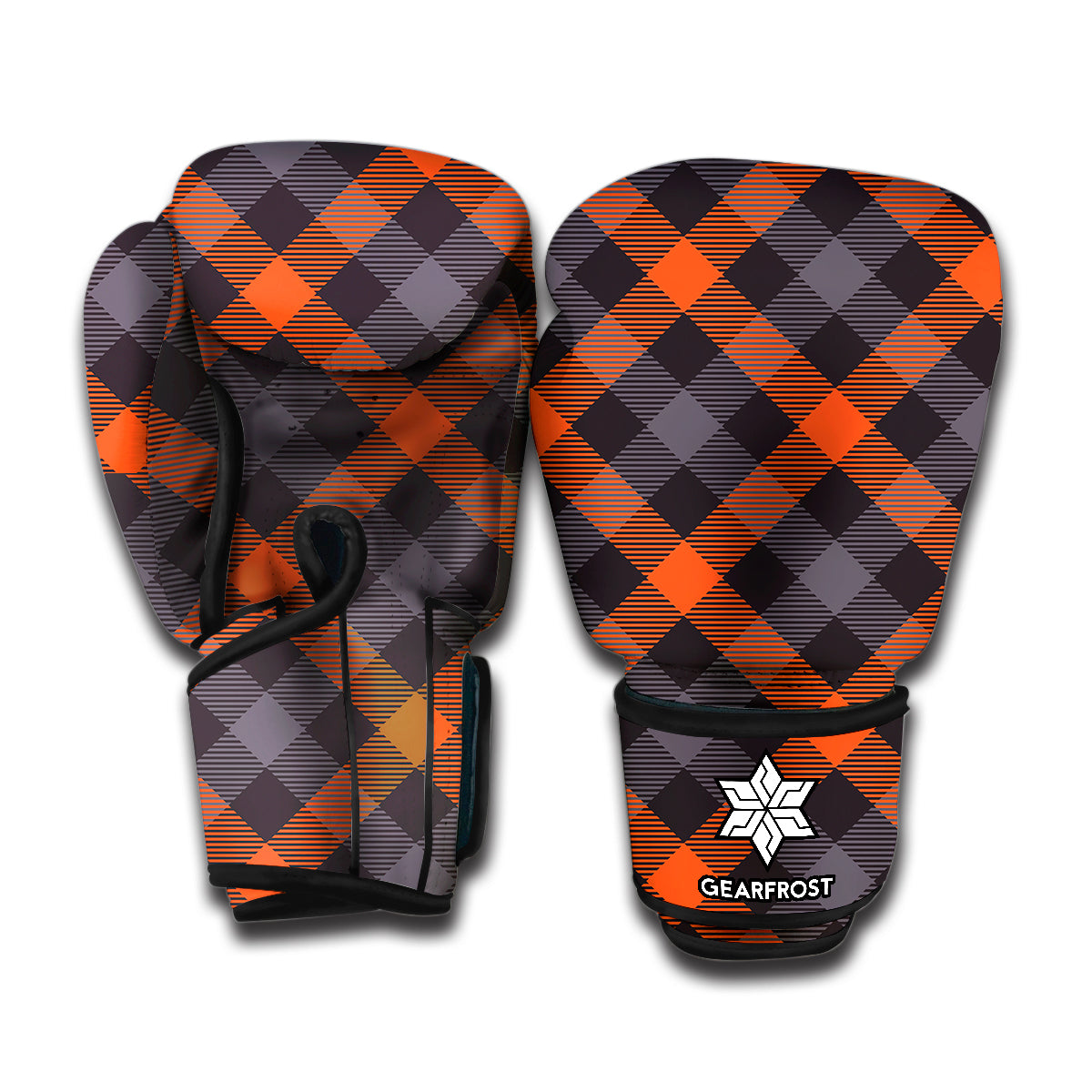 Halloween Buffalo Check Pattern Print Boxing Gloves