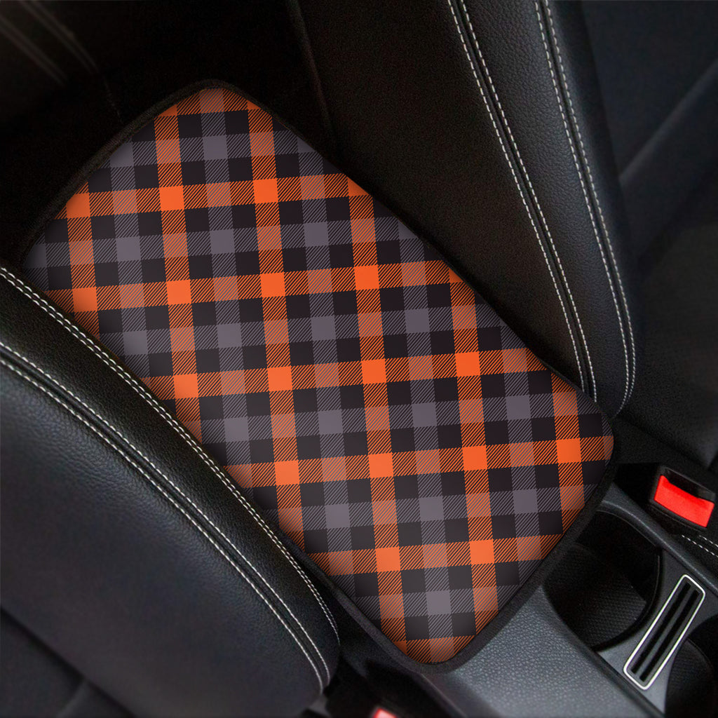 Halloween Buffalo Check Pattern Print Car Center Console Cover