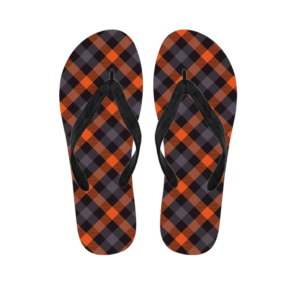 Halloween Buffalo Check Pattern Print Flip Flops