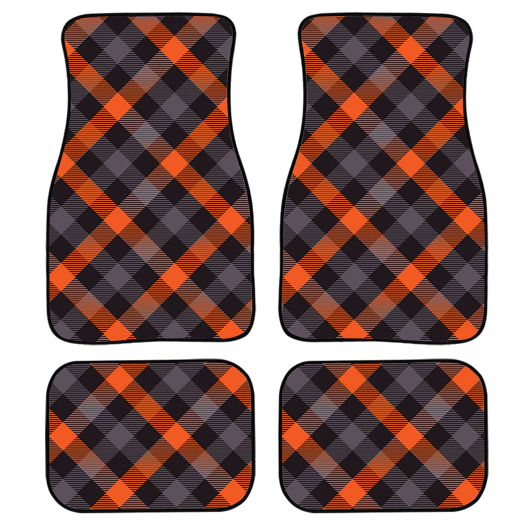 Halloween Buffalo Check Pattern Print Front and Back Car Floor Mats