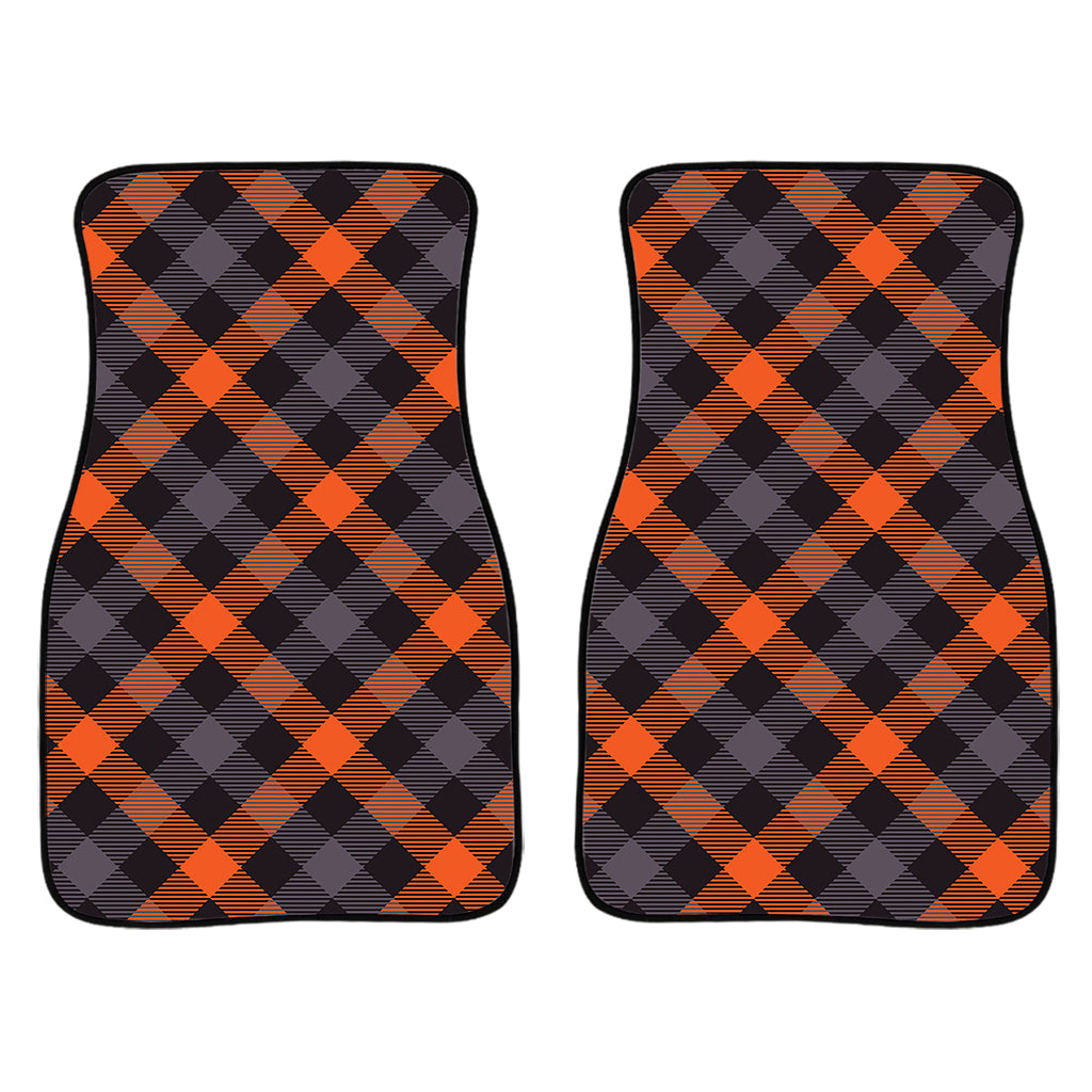 Halloween Buffalo Check Pattern Print Front Car Floor Mats