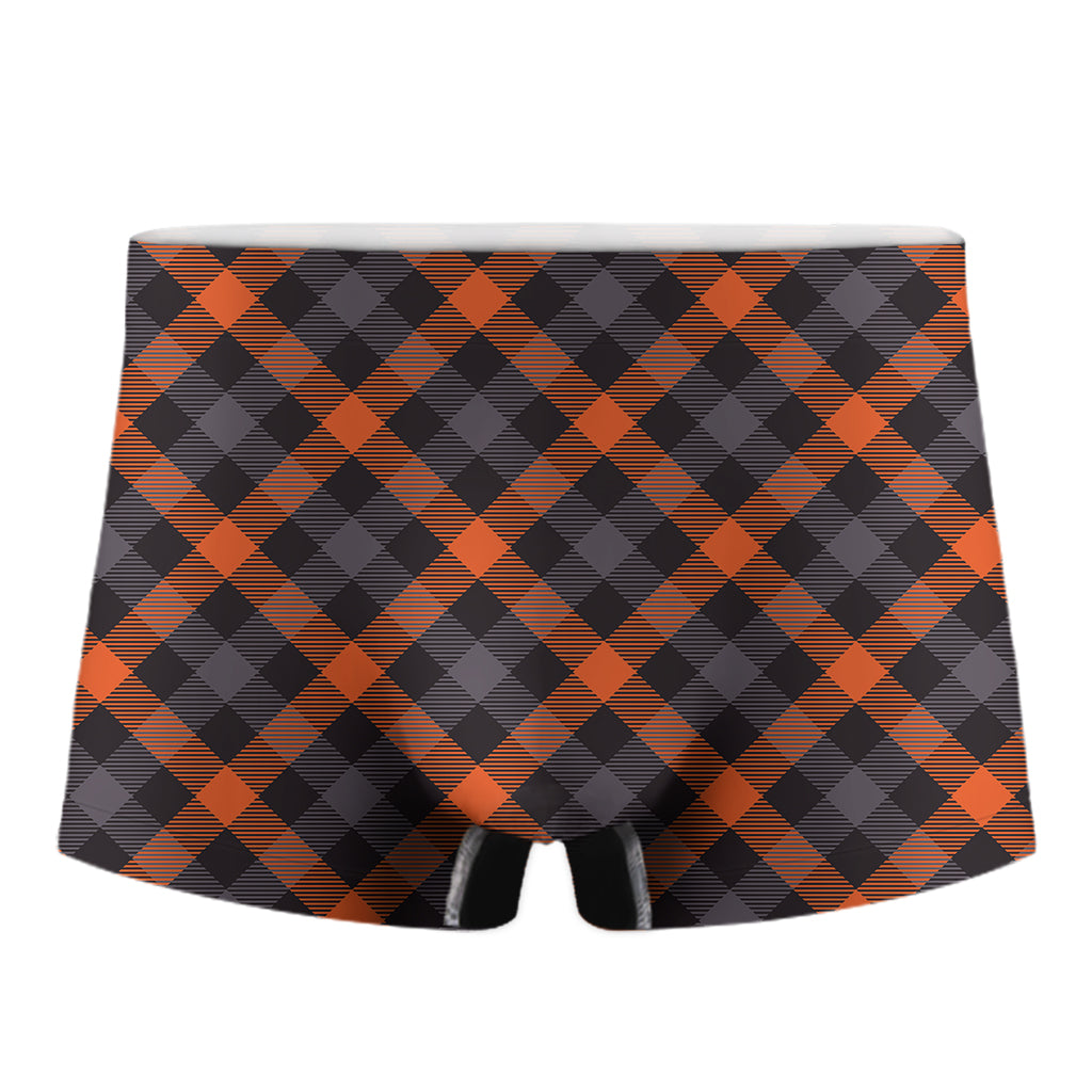 Halloween Buffalo Check Pattern Print Men's Boxer Briefs