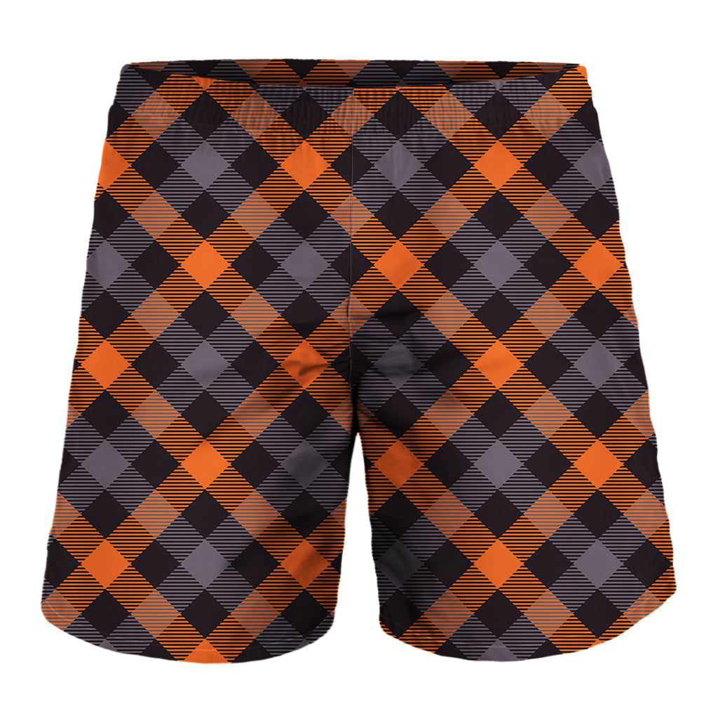 Halloween Buffalo Check Pattern Print Men's Shorts