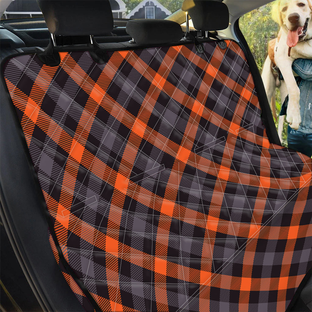 Halloween Buffalo Check Pattern Print Pet Car Back Seat Cover