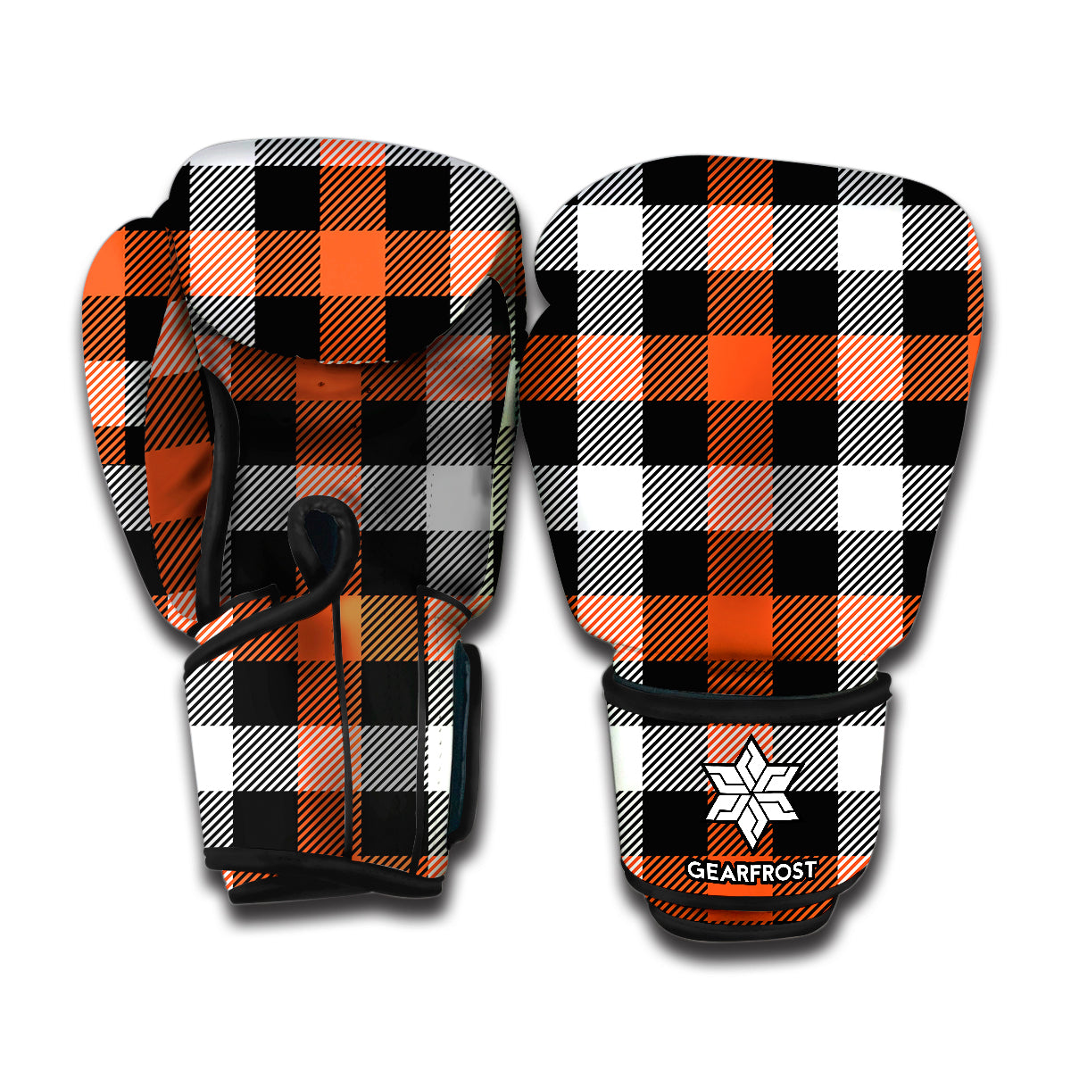 Halloween Buffalo Plaid Pattern Print Boxing Gloves