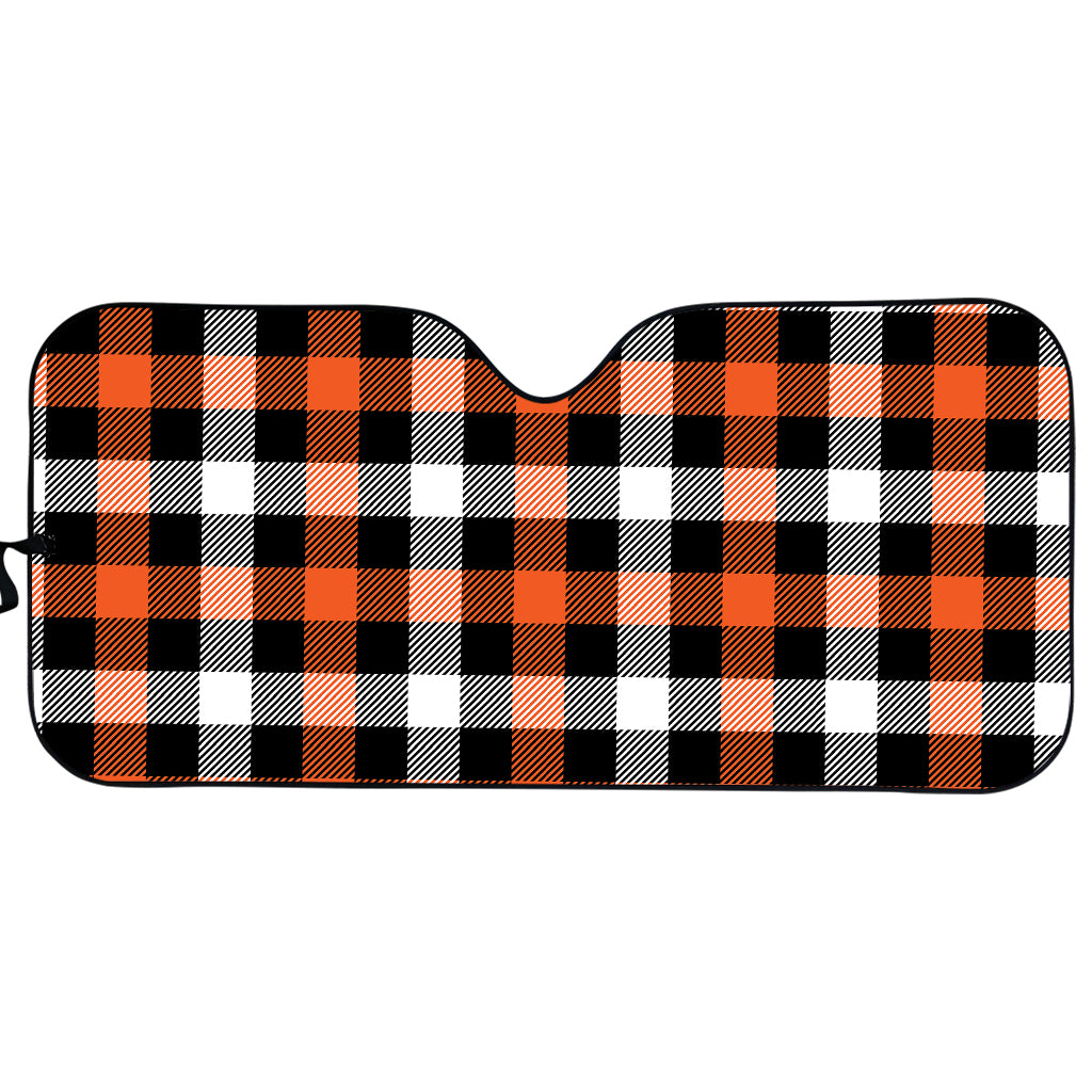 Halloween Buffalo Plaid Pattern Print Car Sun Shade