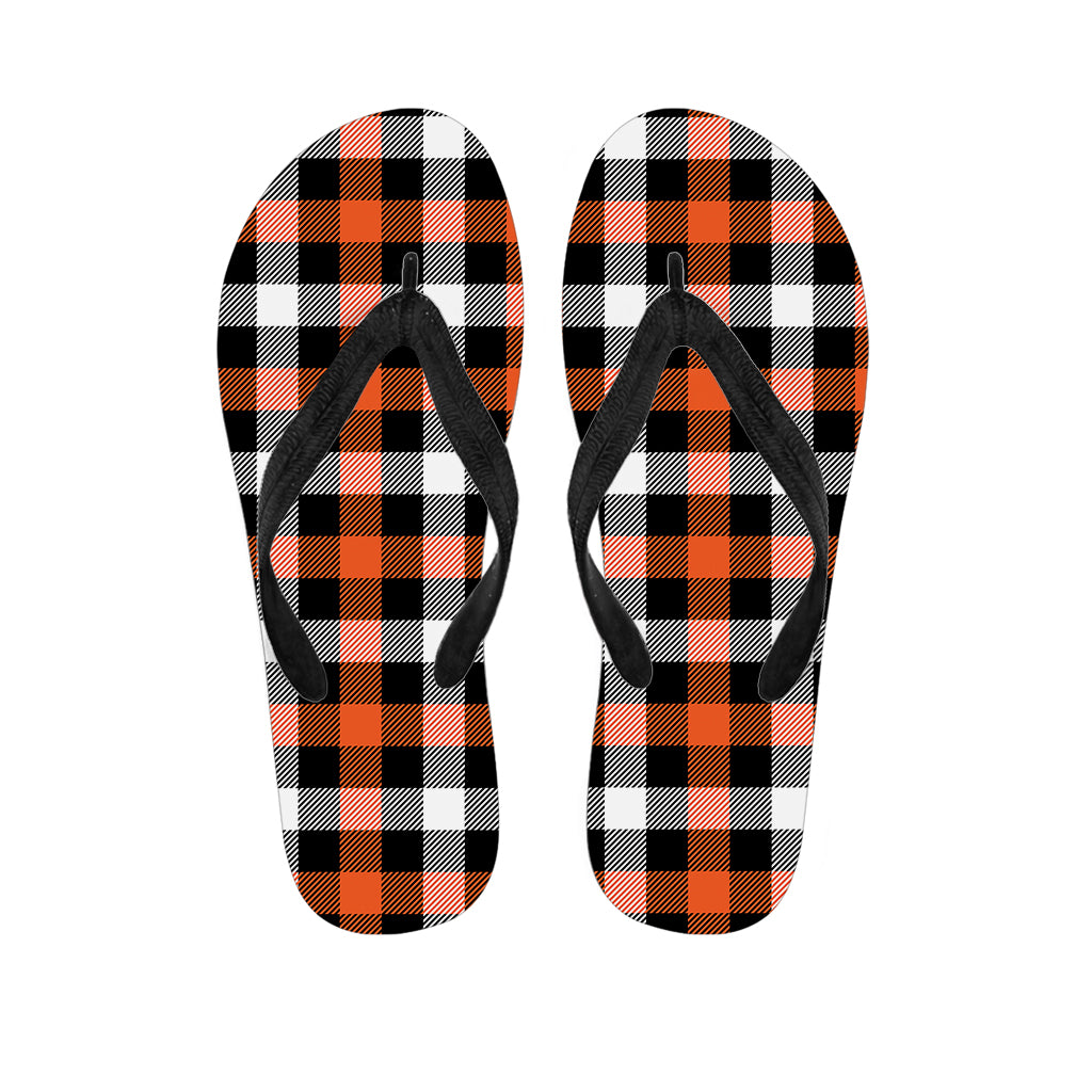 Halloween Buffalo Plaid Pattern Print Flip Flops