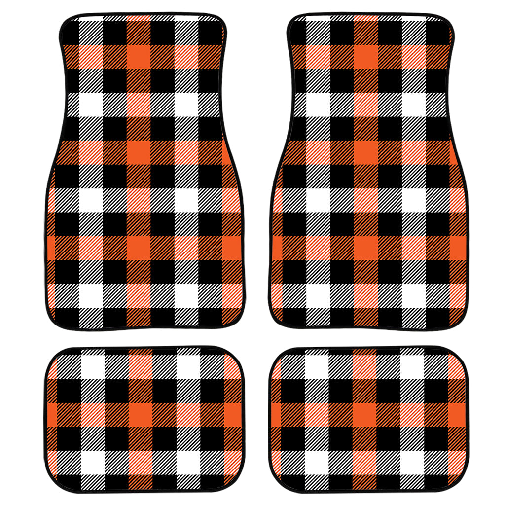 Halloween Buffalo Plaid Pattern Print Front and Back Car Floor Mats