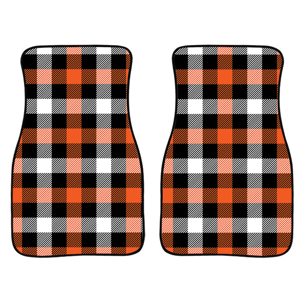 Halloween Buffalo Plaid Pattern Print Front Car Floor Mats