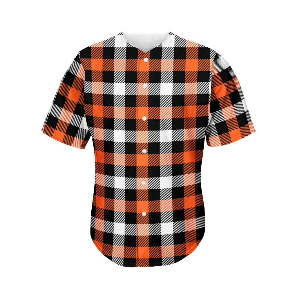 Halloween Buffalo Plaid Pattern Print Men's Baseball Jersey