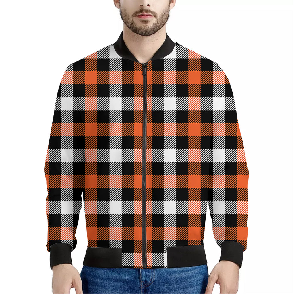 Halloween Buffalo Plaid Pattern Print Men's Bomber Jacket