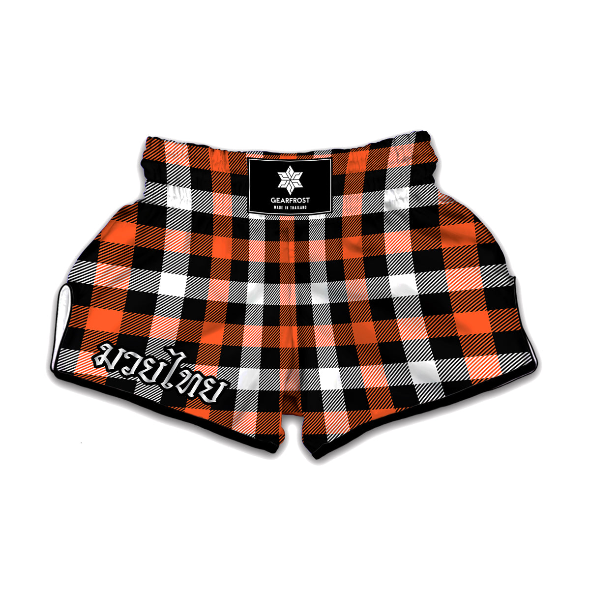 Halloween Buffalo Plaid Pattern Print Muay Thai Boxing Shorts