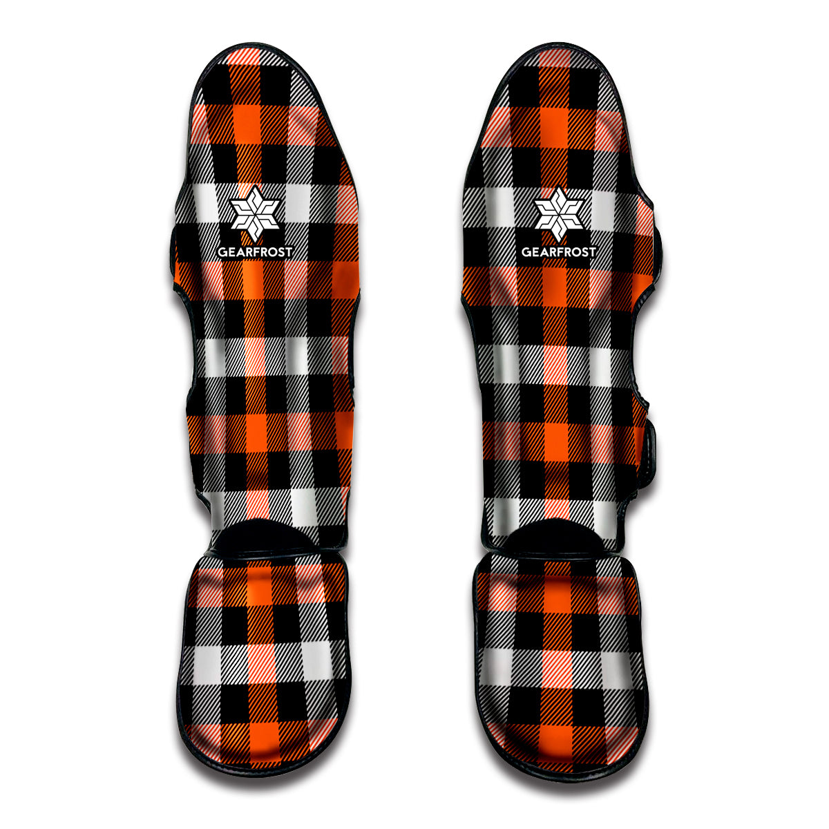 Halloween Buffalo Plaid Pattern Print Muay Thai Shin Guards