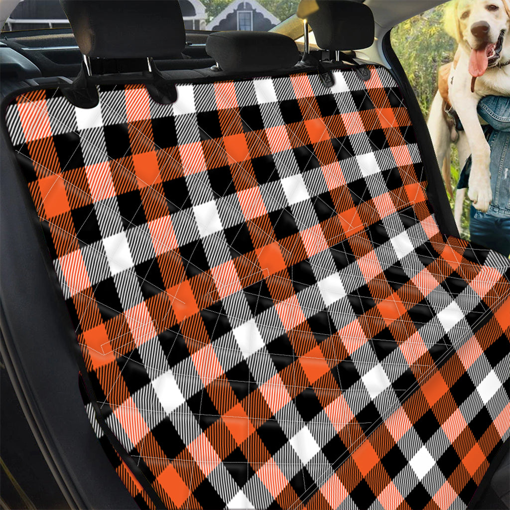 Halloween Buffalo Plaid Pattern Print Pet Car Back Seat Cover