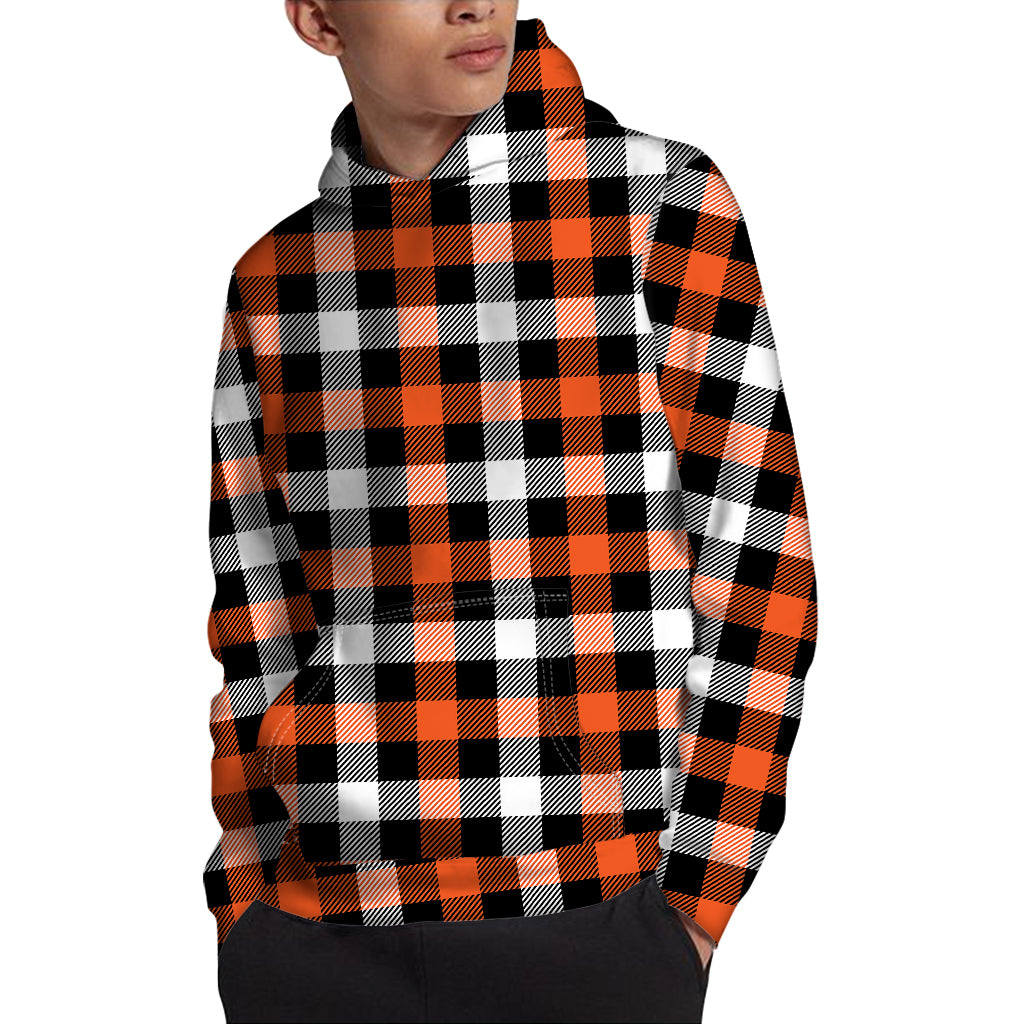 Halloween Buffalo Plaid Pattern Print Pullover Hoodie