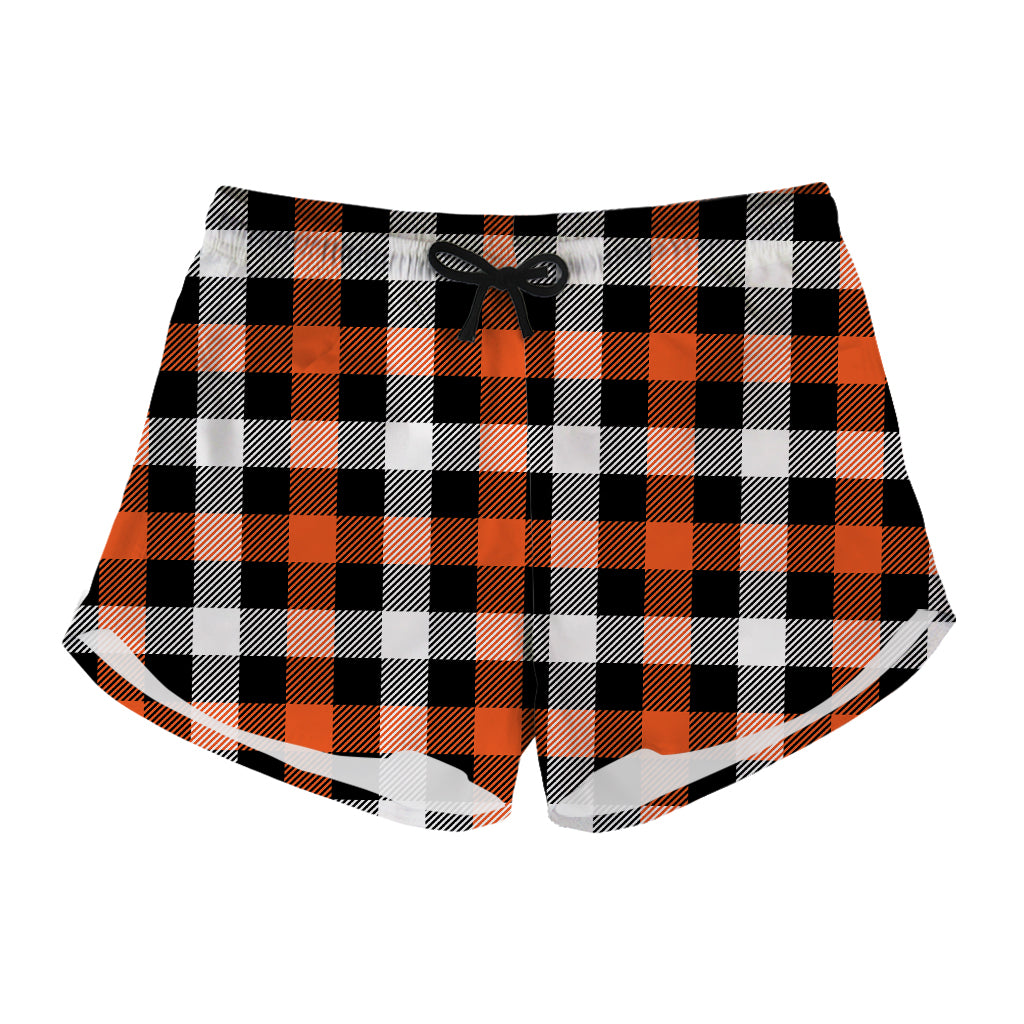 Halloween Buffalo Plaid Pattern Print Women's Shorts