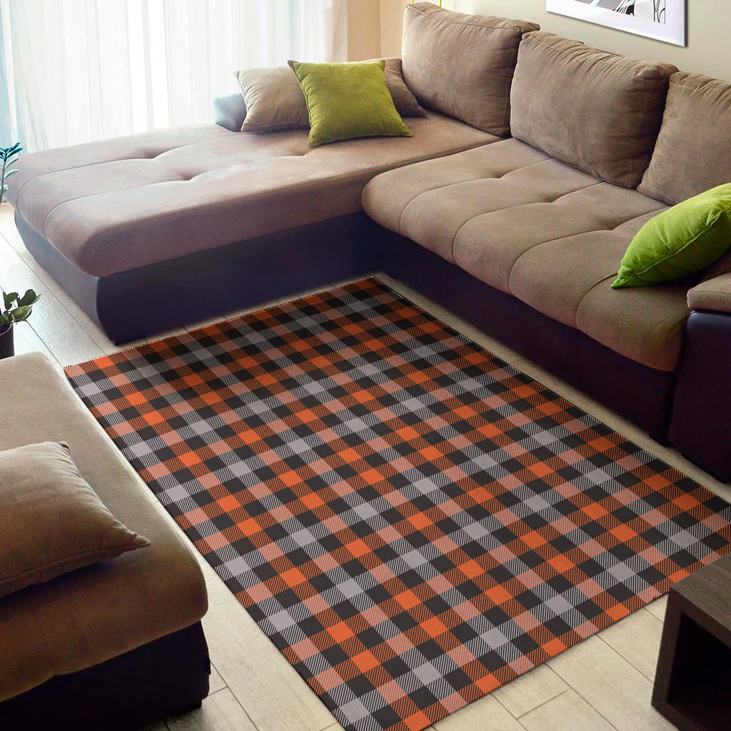 Halloween Buffalo Plaid Print Area Rug