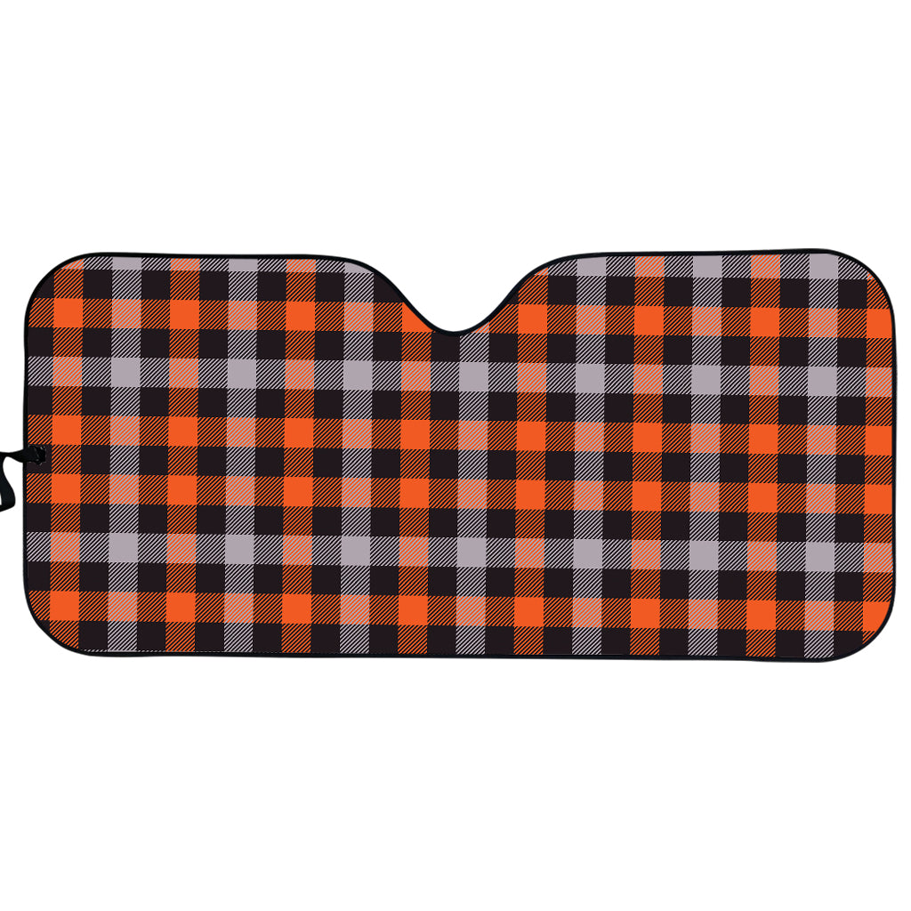 Halloween Buffalo Plaid Print Car Sun Shade