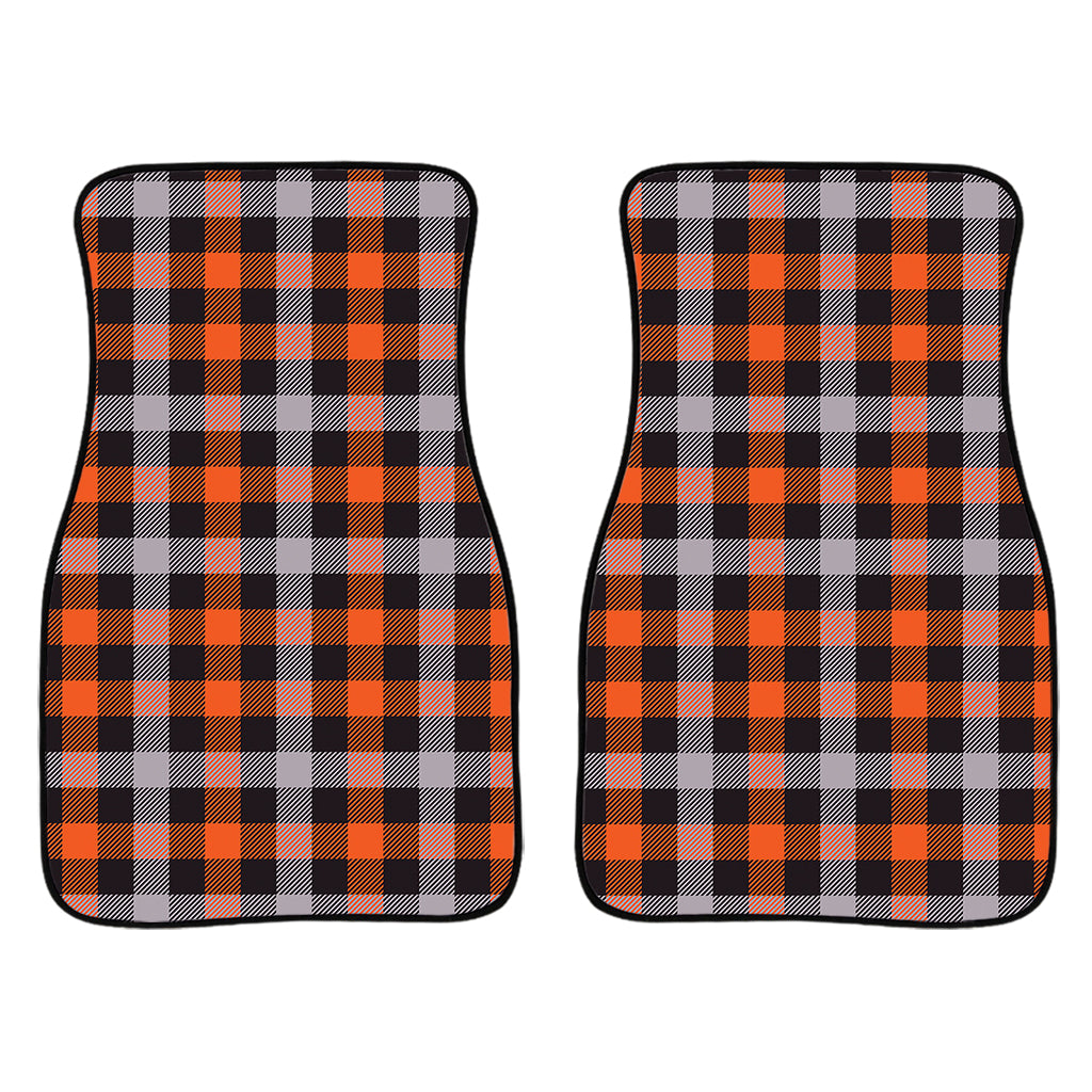 Halloween Buffalo Plaid Print Front Car Floor Mats