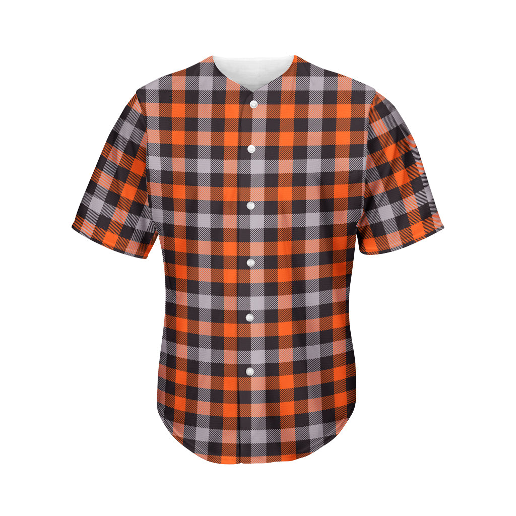 Halloween Buffalo Plaid Print Men's Baseball Jersey