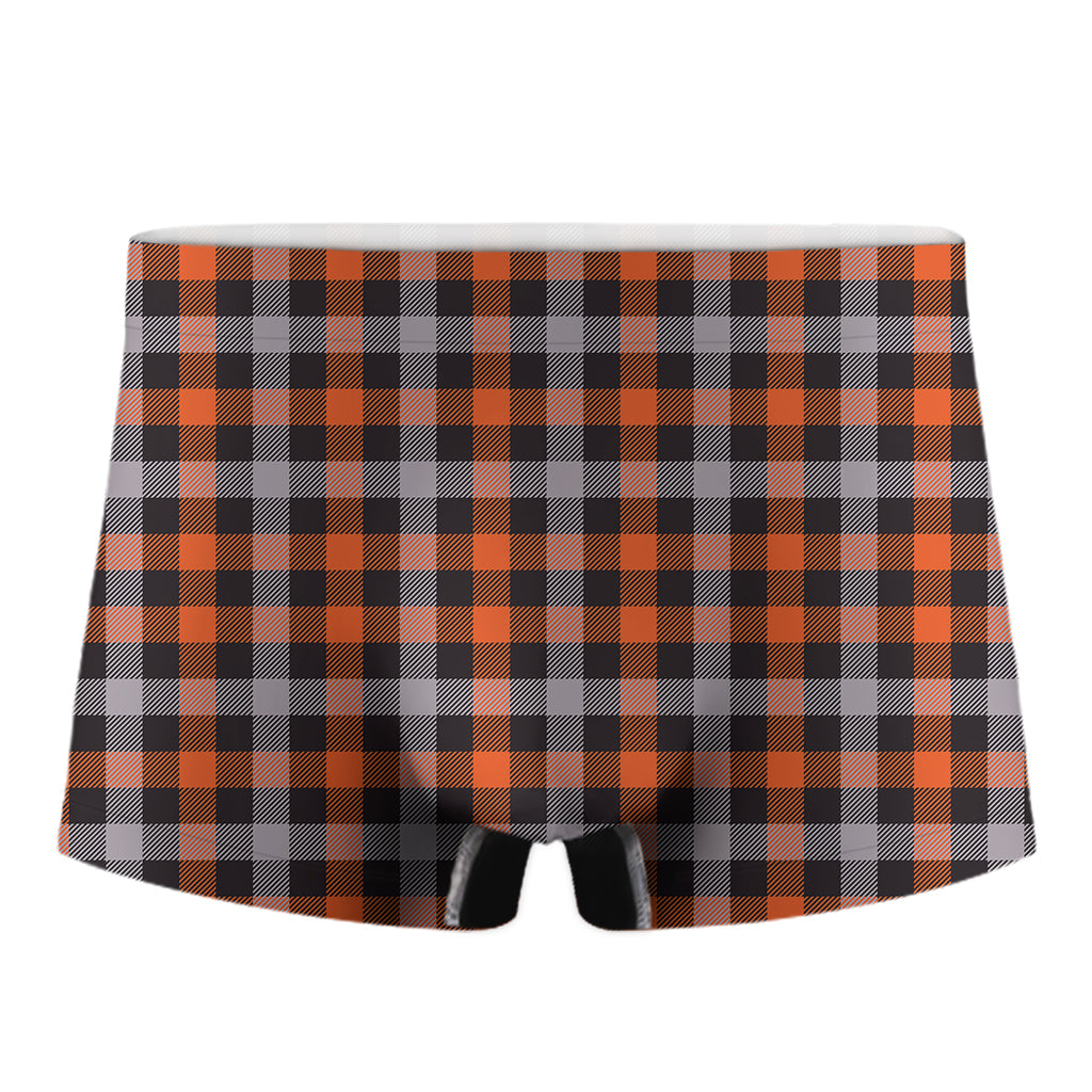 Halloween Buffalo Plaid Print Men's Boxer Briefs