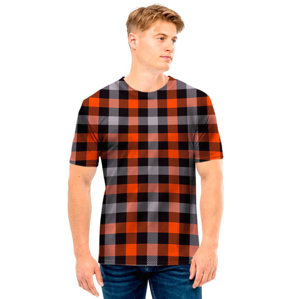 Halloween Buffalo Plaid Print Men's T-Shirt