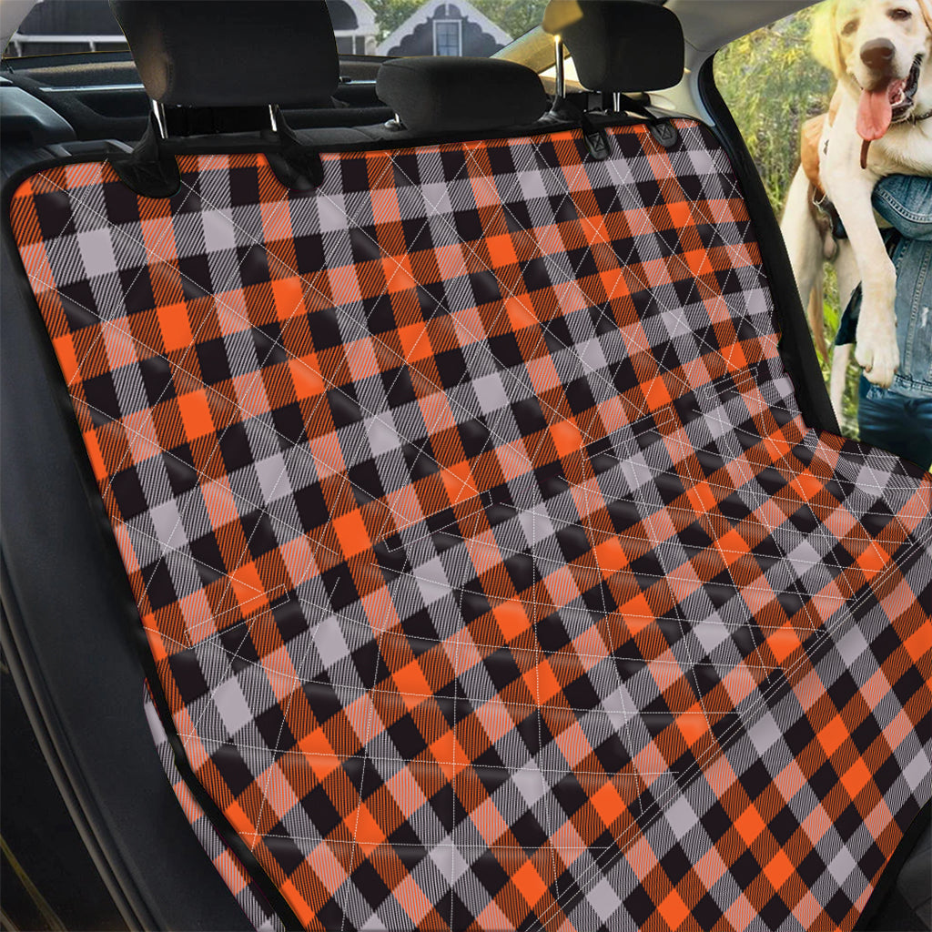 Halloween Buffalo Plaid Print Pet Car Back Seat Cover