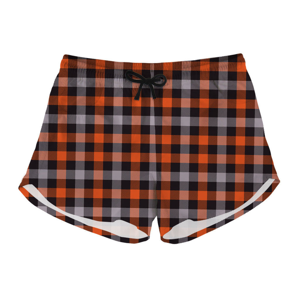 Halloween Buffalo Plaid Print Women's Shorts