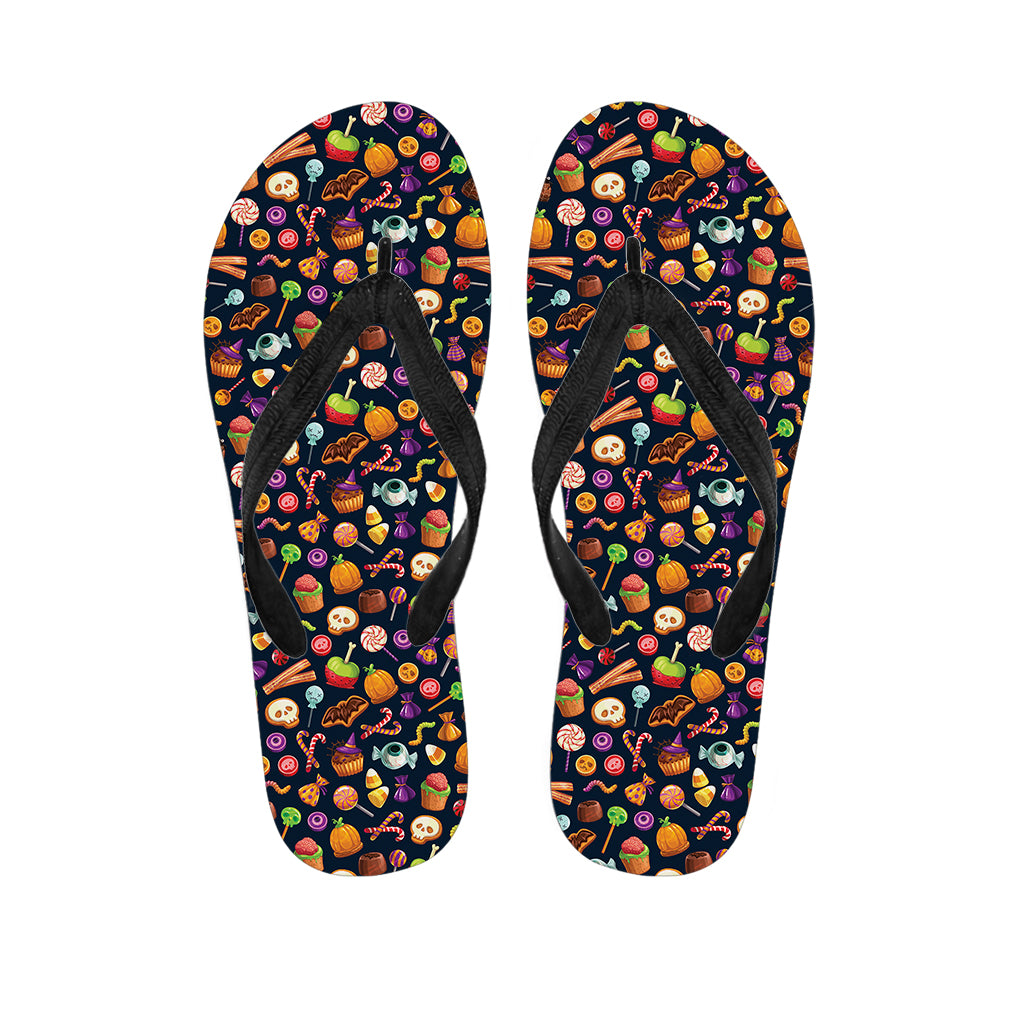 Halloween Candy Pattern Print Flip Flops