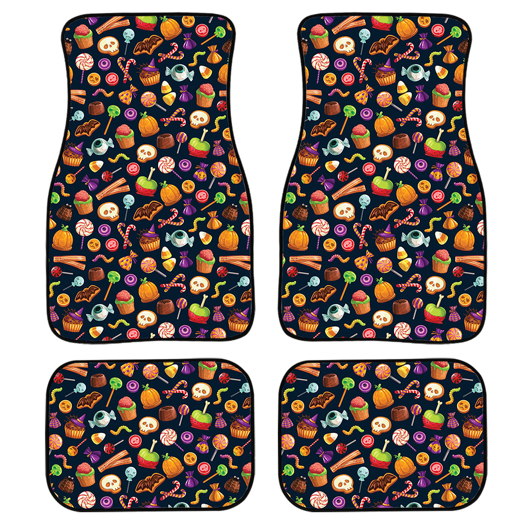 Halloween Candy Pattern Print Front and Back Car Floor Mats