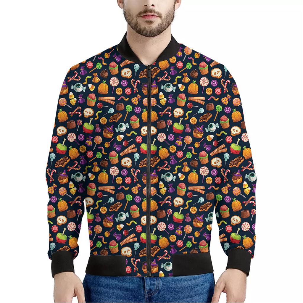 Halloween Candy Pattern Print Men's Bomber Jacket