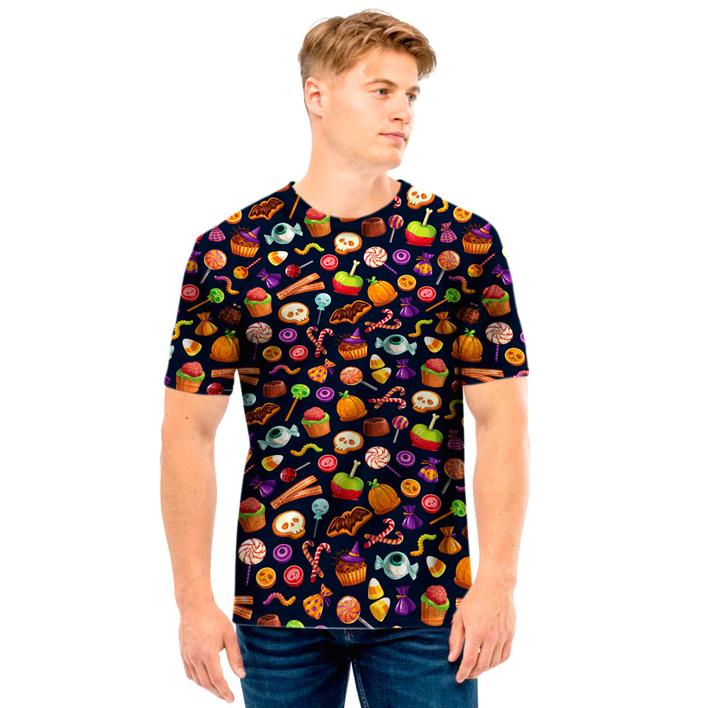 Halloween Candy Pattern Print Men's T-Shirt