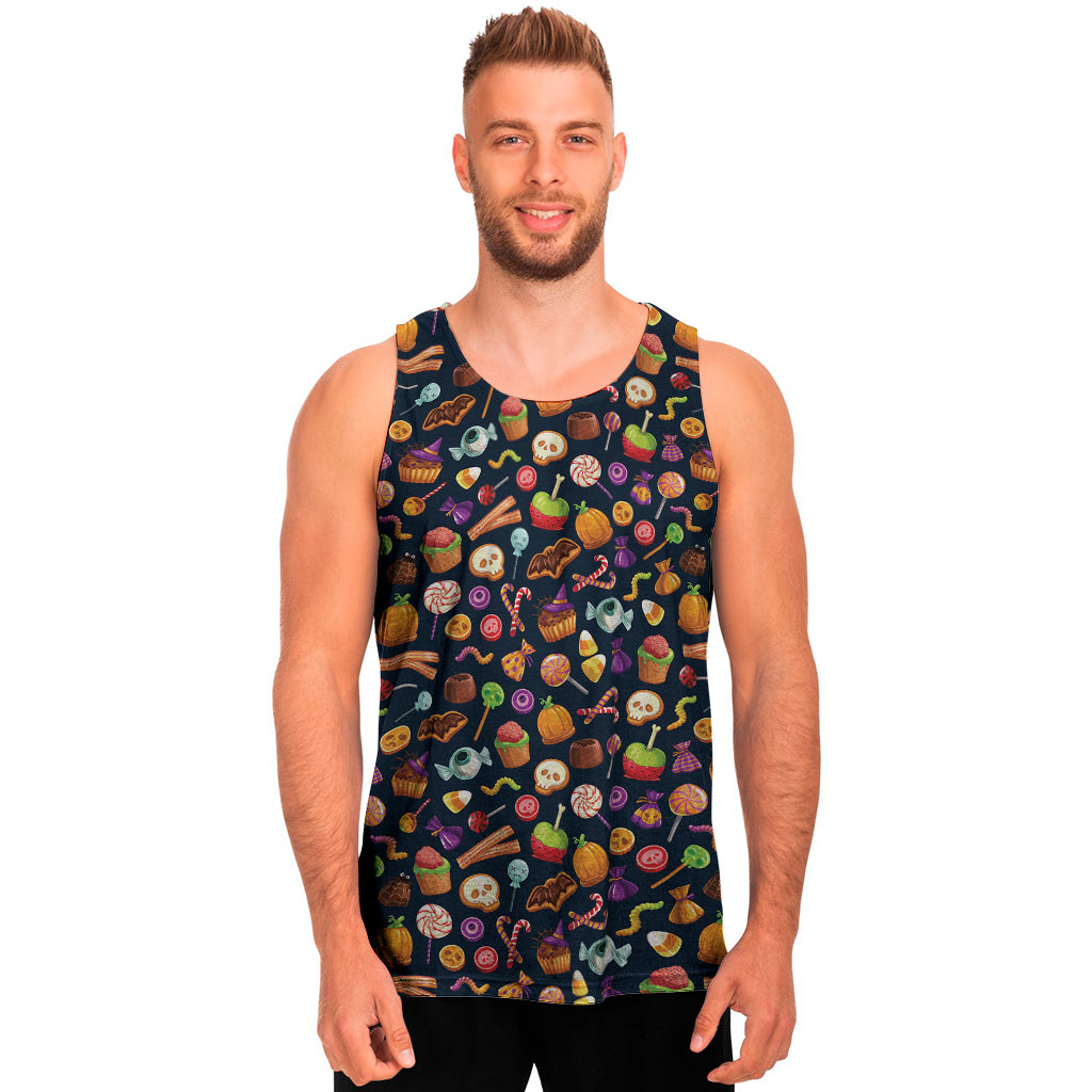 Halloween Candy Pattern Print Men's Tank Top