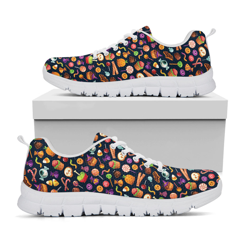 Halloween Candy Pattern Print White Sneakers