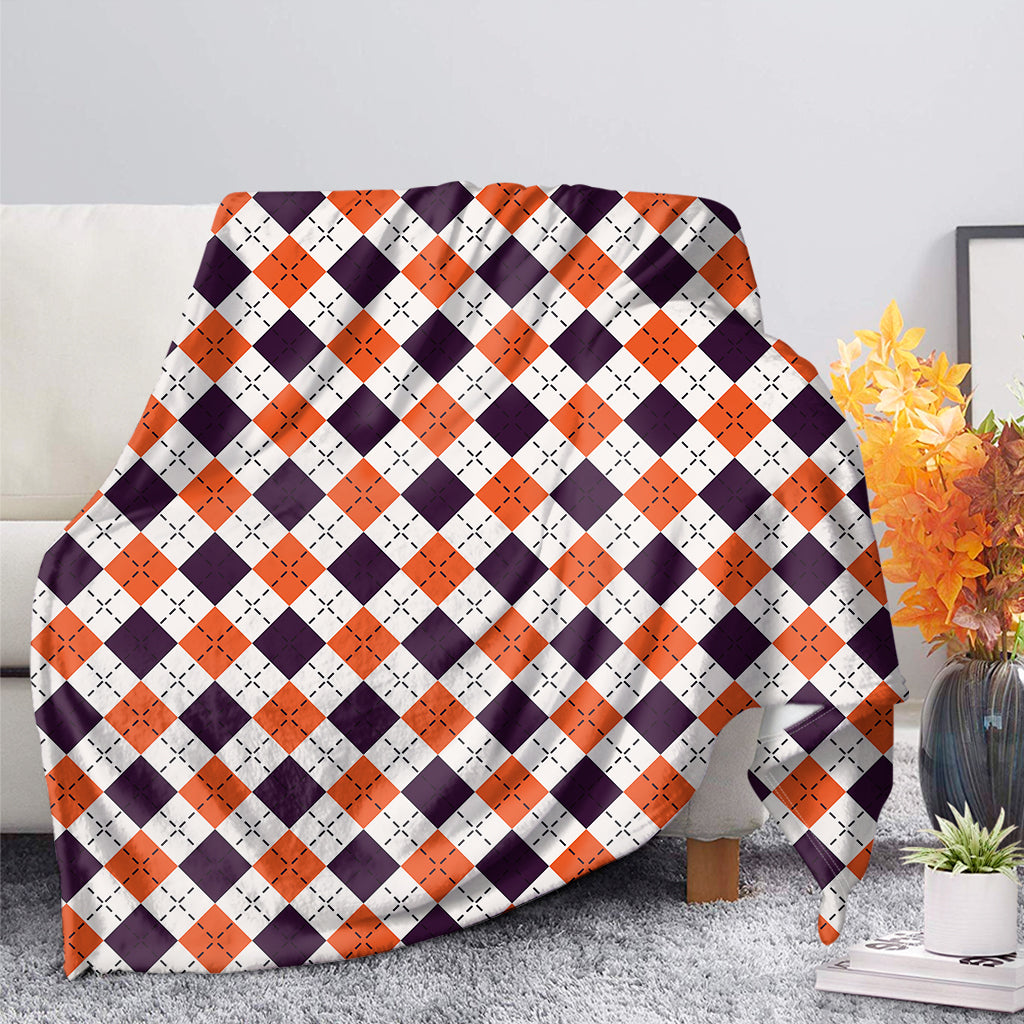 Halloween Checked Pattern Print Blanket