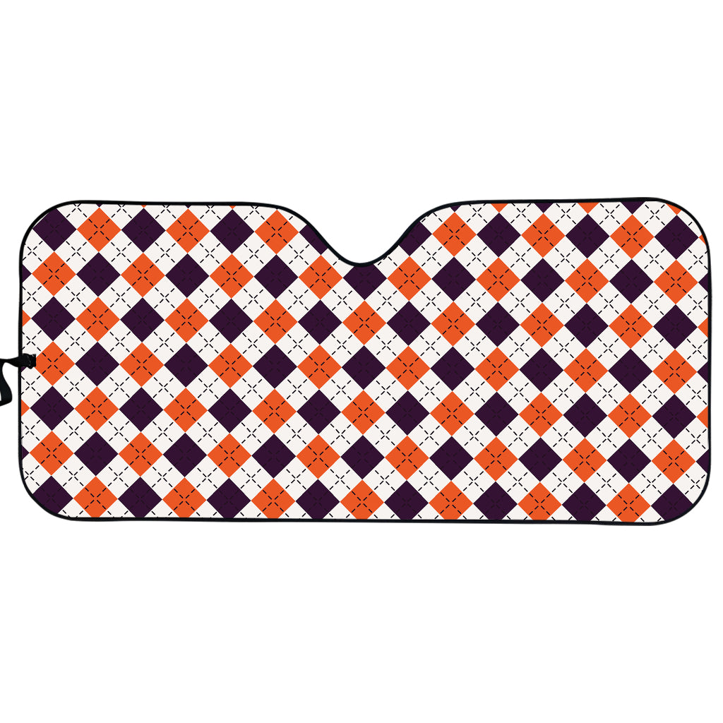 Halloween Checked Pattern Print Car Sun Shade