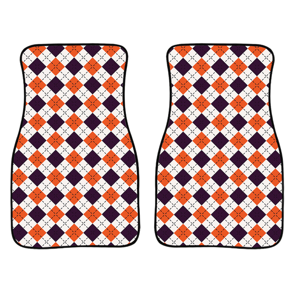 Halloween Checked Pattern Print Front Car Floor Mats