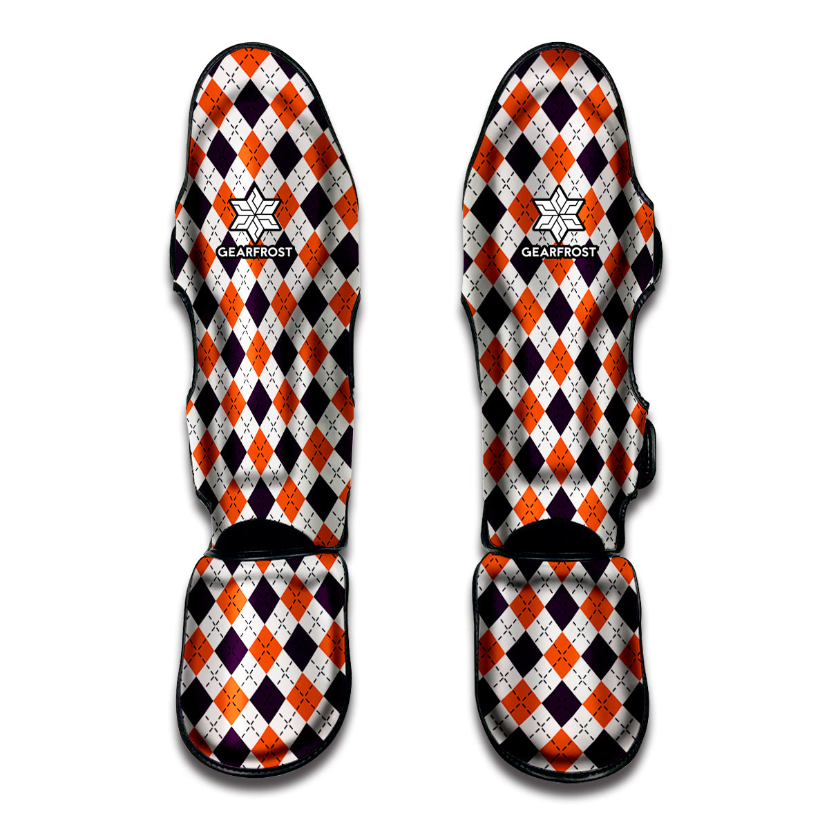 Halloween Checked Pattern Print Muay Thai Shin Guards