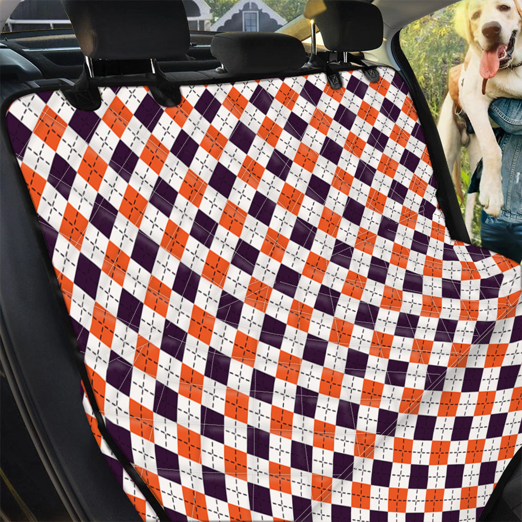 Halloween Checked Pattern Print Pet Car Back Seat Cover