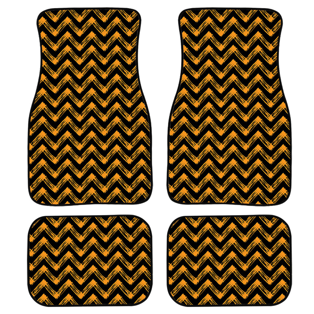 Halloween Chevron Pattern Print Front and Back Car Floor Mats