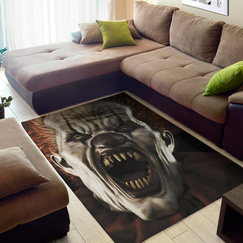 Halloween Clown Print Area Rug