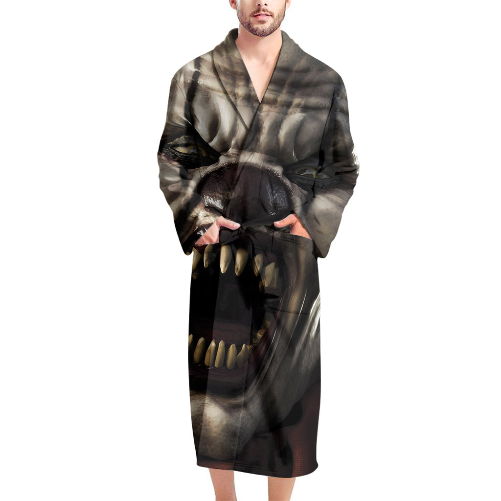 Halloween Clown Print Men's Bathrobe