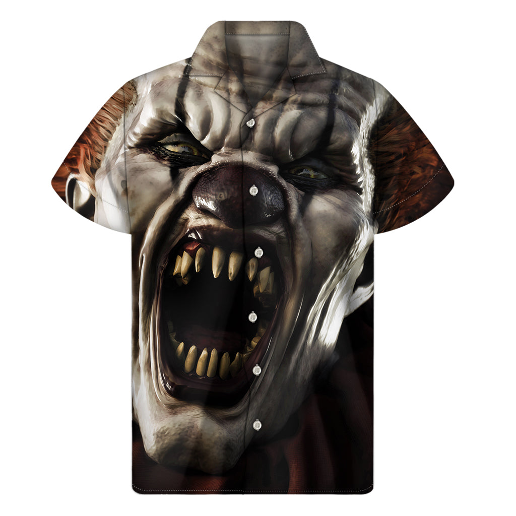 Halloween Clown Print Men's Short Sleeve Shirt