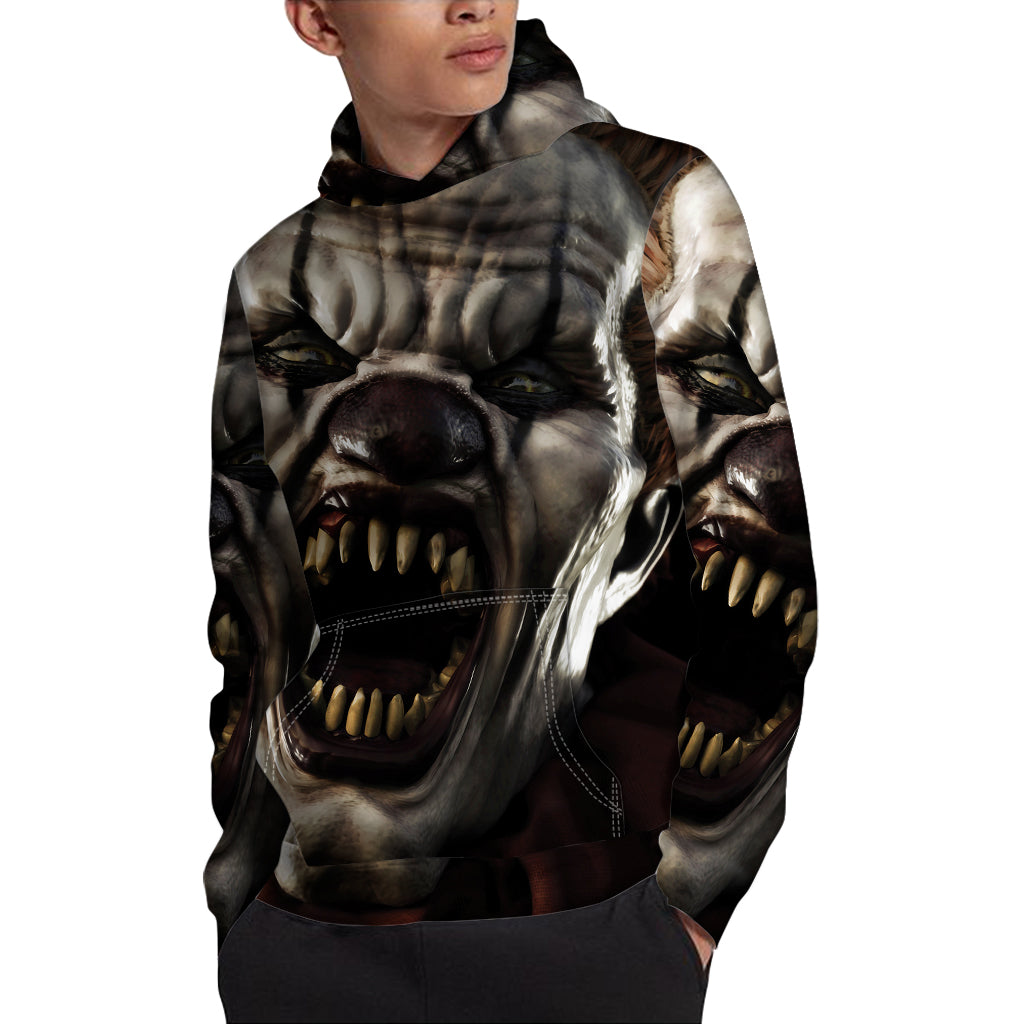 Halloween Clown Print Pullover Hoodie