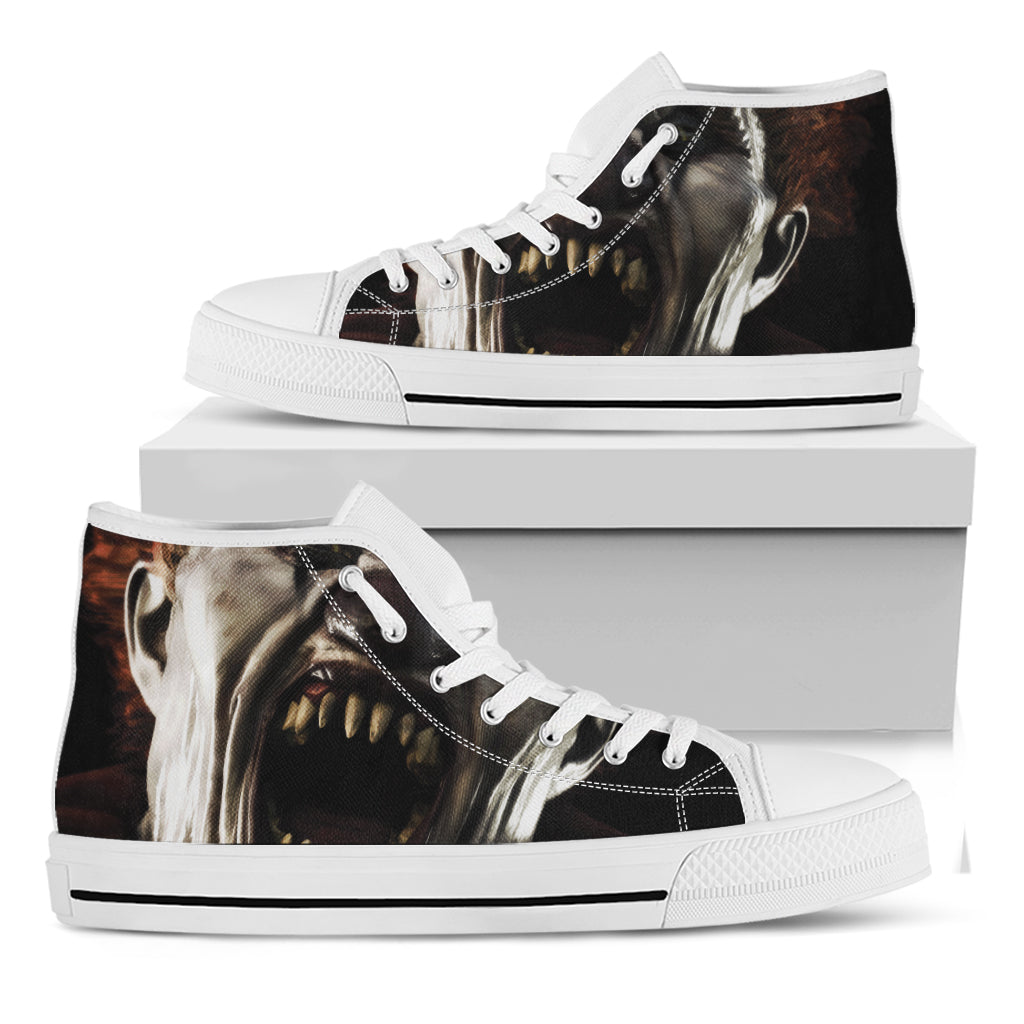 Halloween Clown Print White High Top Shoes