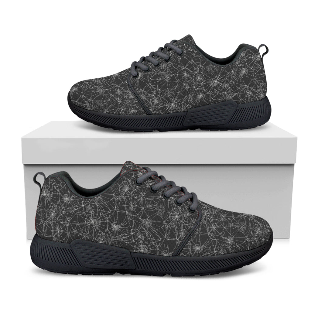 Halloween Cobweb Pattern Print Black Athletic Shoes