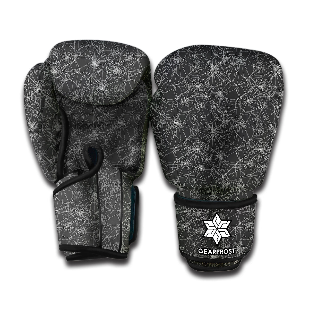 Halloween Cobweb Pattern Print Boxing Gloves