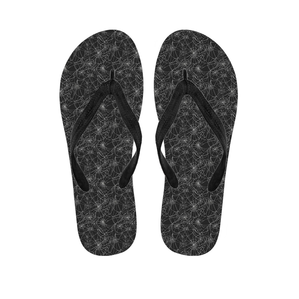 Halloween Cobweb Pattern Print Flip Flops