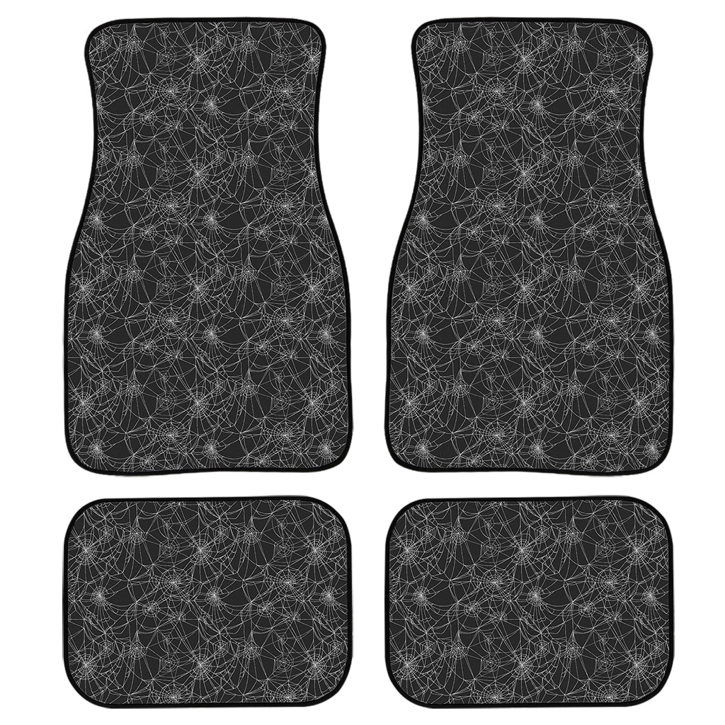 Halloween Cobweb Pattern Print Front and Back Car Floor Mats